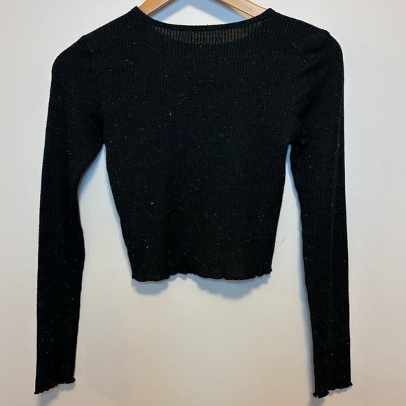American Eagle Outfitters | Long Sleeve Ribbed Tee | Black | Size XS - Picture 5 of 5